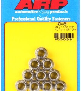 arp m9 x 1.00 (m11 wr) ss 12pt nut kit