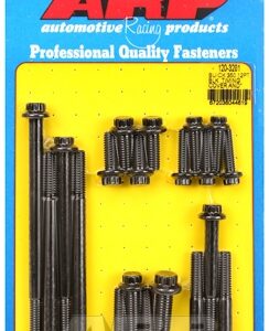 arp timing cover and waterpump bolt kit buick 350 black 12pt