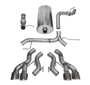 corsa cat back 3.0" dual rear fact bezels escalade 6.2 12 14