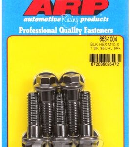 m10 x 1.25 x 35 hex black oxide bolts (5pcs)