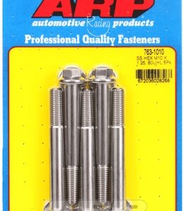 m10 x 1.25 x 80 hex ss bolts (5pcs)