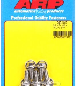 m6 x 1.00 x 16 hex ss bolts (5pcs)