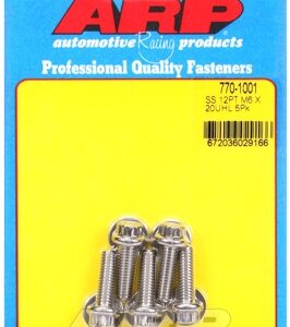 m6 x 1.00 x 20 12pt ss bolts (5pcs)