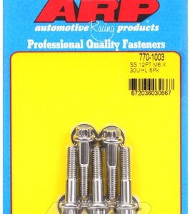 m6 x 1.00 x 30 12pt ss bolts (5pcs)