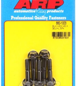 m6 x 1.00 x 30 hex black oxide bolts (5pcs)