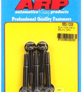 m6 x 1.00 x 45 hex black oxide bolts (5pcs)