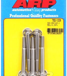 m6 x 1.00 x 55 hex ss bolts (5pcs)