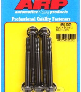 m6 x 1.00 x 60 hex black oxide bolts (5pcs)