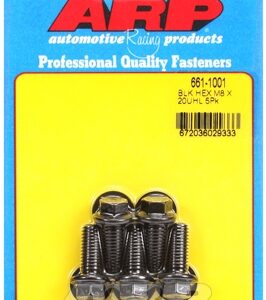 m8 x 1.25 x 20 hex black oxide bolts (5pcs)