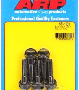 m8 x 1.25 x 30 hex black oxide bolts (5pcs)