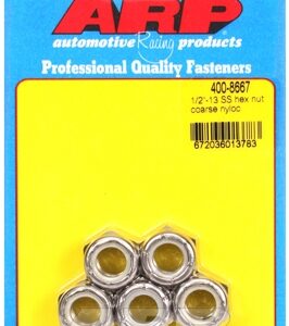 "1/2"" 13 ss coarse nyloc hex nut kit" (5pcs)
