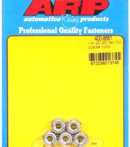 "1/4"" 20 ss coarse nyloc hex nut kit" (5pcs)