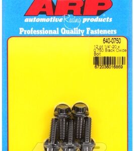 "1/4"" 20 x 0.750 12pt black oxide bolts" (5pcs)
