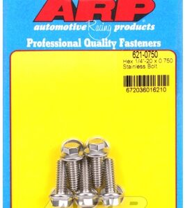 "1/4"" 20 x 0.750 hex ss bolts" (5pcs)
