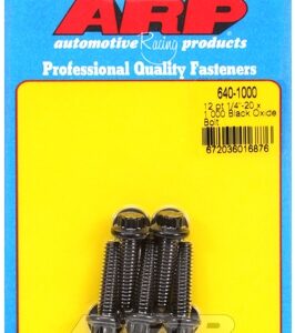 "1/4"" 20 x 1.000 12pt black oxide bolts" (5pcs)