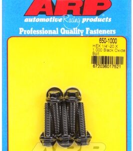 "1/4"" 20 x 1.000 hex black oxide bolts" (5pcs)