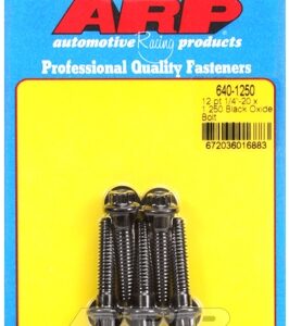 "1/4"" 20 x 1.250 12pt black oxide bolts" (5pcs)