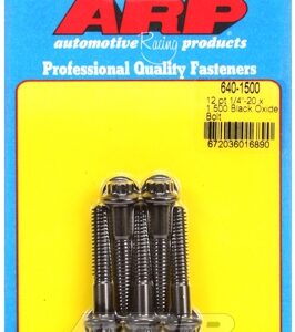 "1/4"" 20 x 1.500 12pt black oxide bolts" (5pcs)