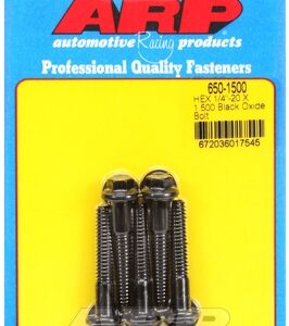 "1/4"" 20 x 1.500 hex black oxide bolts" (5pcs)