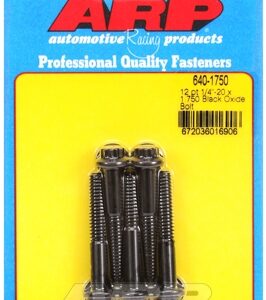 "1/4"" 20 x 1.750 12pt black oxide bolts" (5pcs)