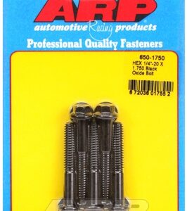 "1/4"" 20 x 1.750 hex black oxide bolts" (5pcs)