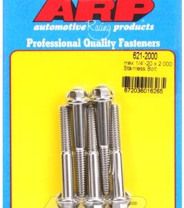 "1/4"" 20 x 2.000 hex ss bolts" (5pcs)