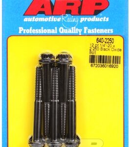 "1/4"" 20 x 2.250 12pt black oxide bolts" (5pcs)