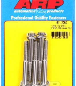 "1/4"" 20 x 2.250 12pt ss bolts" (5pcs)