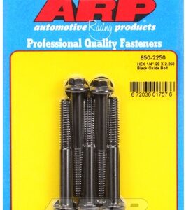 "1/4"" 20 x 2.250 hex black oxide bolts" (5pcs)