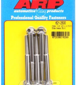 "1/4"" 20 x 2.500 hex ss bolts" (5pcs)