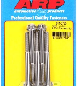 "1/4"" 20 x 2.750 12pt ss bolts" (5pcs)
