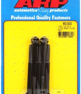 "1/4"" 20 x 3.000 hex black oxide bolts" (5pcs)