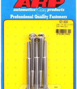 "1/4"" 20 x 3.000 hex ss bolts" (5pcs)