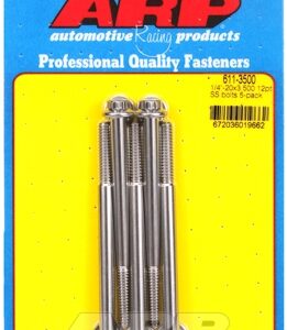 "1/4"" 20 x 3.500 12pt ss bolts" (5pcs)