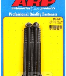"1/4"" 20 x 3.500 hex black oxide bolts" (5pcs)