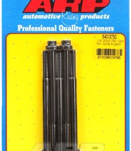 "1/4"" 20 x 3.750 12pt black oxide bolts" (5pcs)
