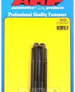 "1/4"" 20 x 3.750 hex black oxide bolts" (5pcs)