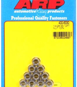 "1/4"" 28 ss 12pt nut kit" (10pcs)