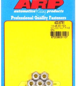 "1/4"" 28 ss fine nyloc hex nut kit" (5pcs)
