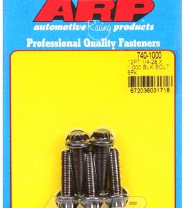 "1/4"" 28 x 1.000 12pt black oxide bolts" (5pcs)