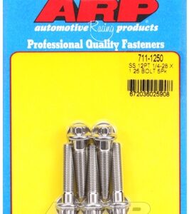 "1/4"" 28 x 1.250 12pt ss bolts" (5pcs)