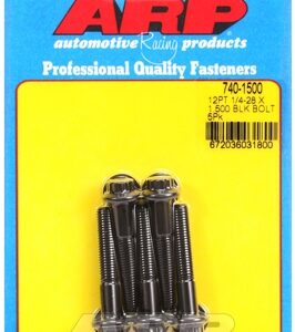 "1/4"" 28 x 1.500 12pt black oxide bolts" (5pcs)