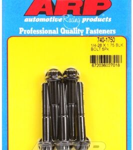 "1/4"" 28 x 1.750 12pt black oxide bolts" (5pcs)