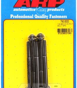 "1/4"" 28 x 3.000 12pt black oxide bolts" (5pcs)