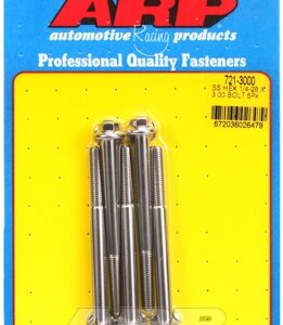 "1/4"" 28 x 3.000 hex ss bolts" (5pcs)