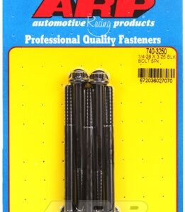 "1/4"" 28 x 3.250 12pt black oxide bolts" (5pcs)