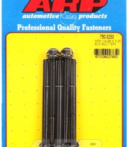 "1/4"" 28 x 3.250 hex black oxide bolts" (5pcs)