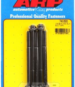 "1/4"" 28 x 3.500 12pt black oxide bolts" (5pcs)