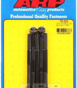 "1/4"" 28 x 3.500 hex black oxide bolts" (5pcs)