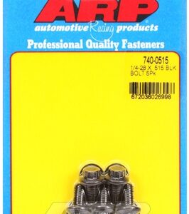 "1/4"" 28 x .515 12pt black oxide bolts" (5pcs)